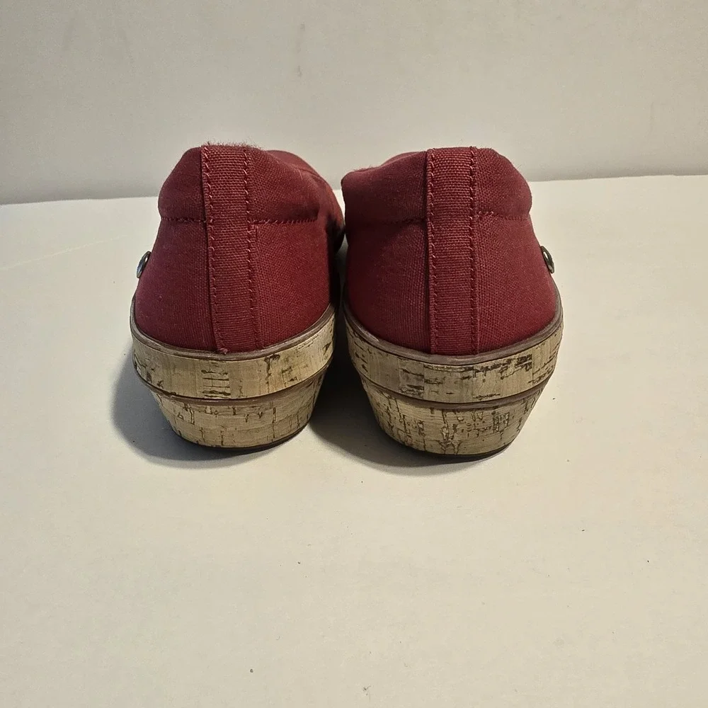 Grasshoppers by Keds‎ EF62976 Red Canvas Cork Wrap Wedge Pumps Womens 7